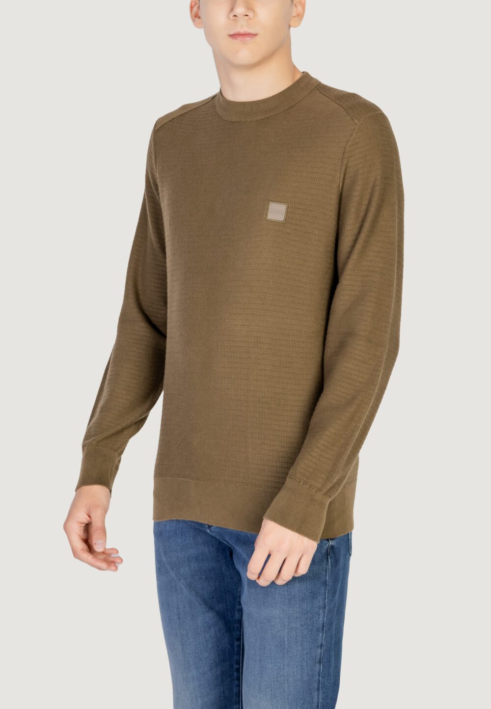 Maglione Boss anion_s 10265864 01 Verde - Foto 4