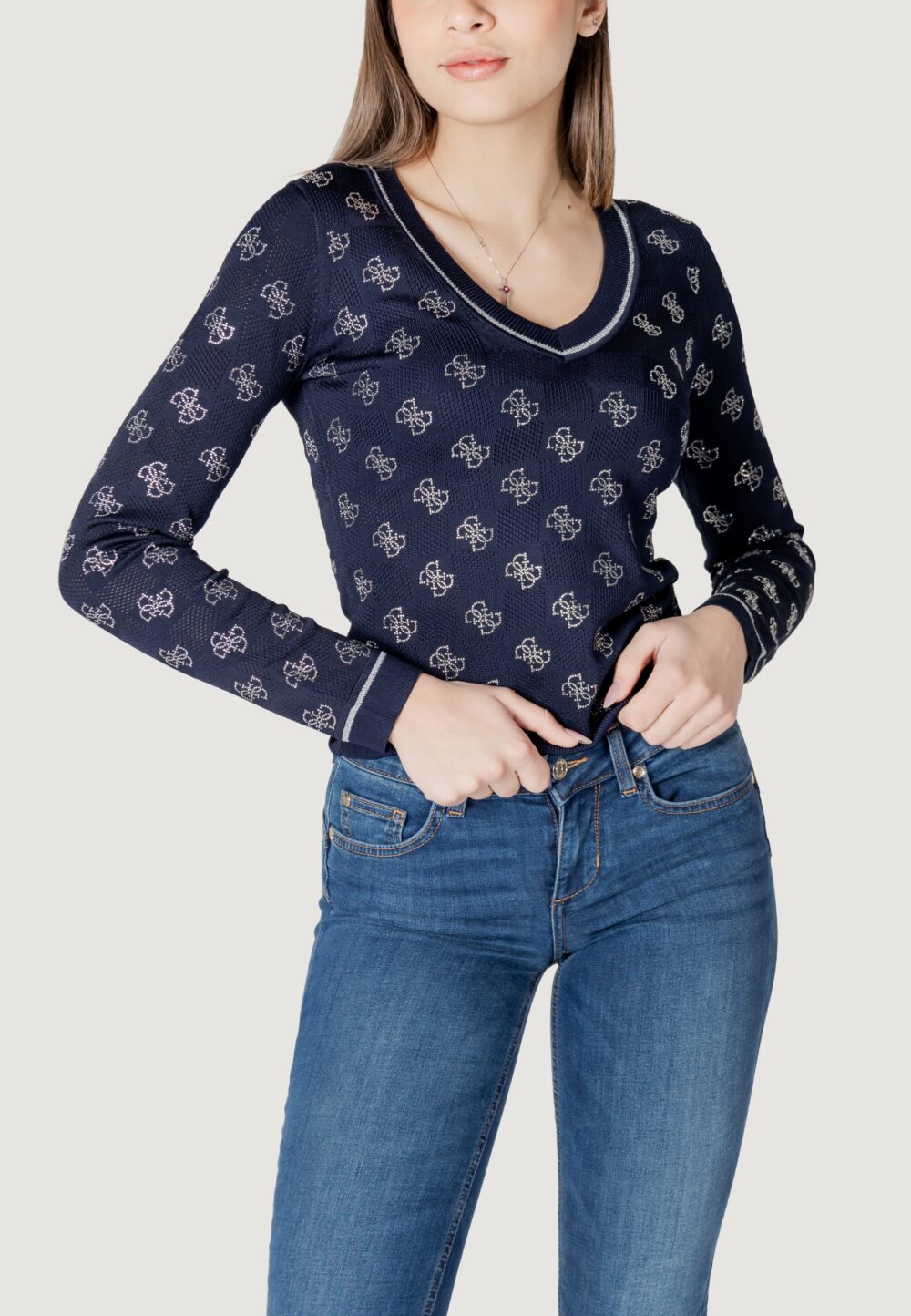 Maglione Guess rosie 4g vn ls Blue scuro - Foto 1
