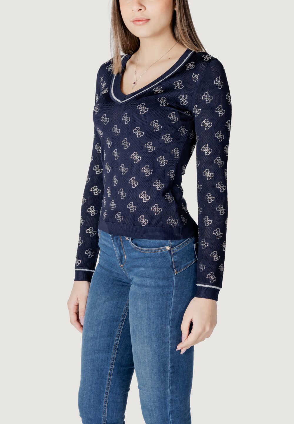 Maglione Guess rosie 4g vn ls Blue scuro - Foto 3