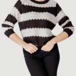 Maglione Jacqueline de Yong jdysun minna l/s Black-White - Foto 1