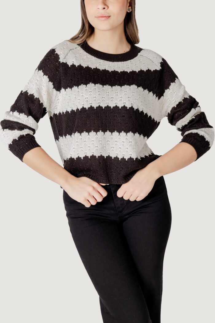 Maglione Jacqueline de Yong jdysun minna l/s Black-White