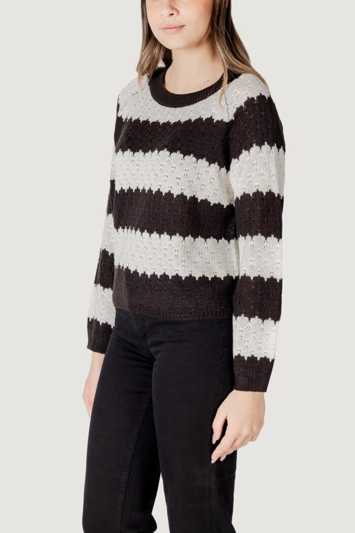 Maglione Jacqueline de Yong jdysun minna l/s Black-White