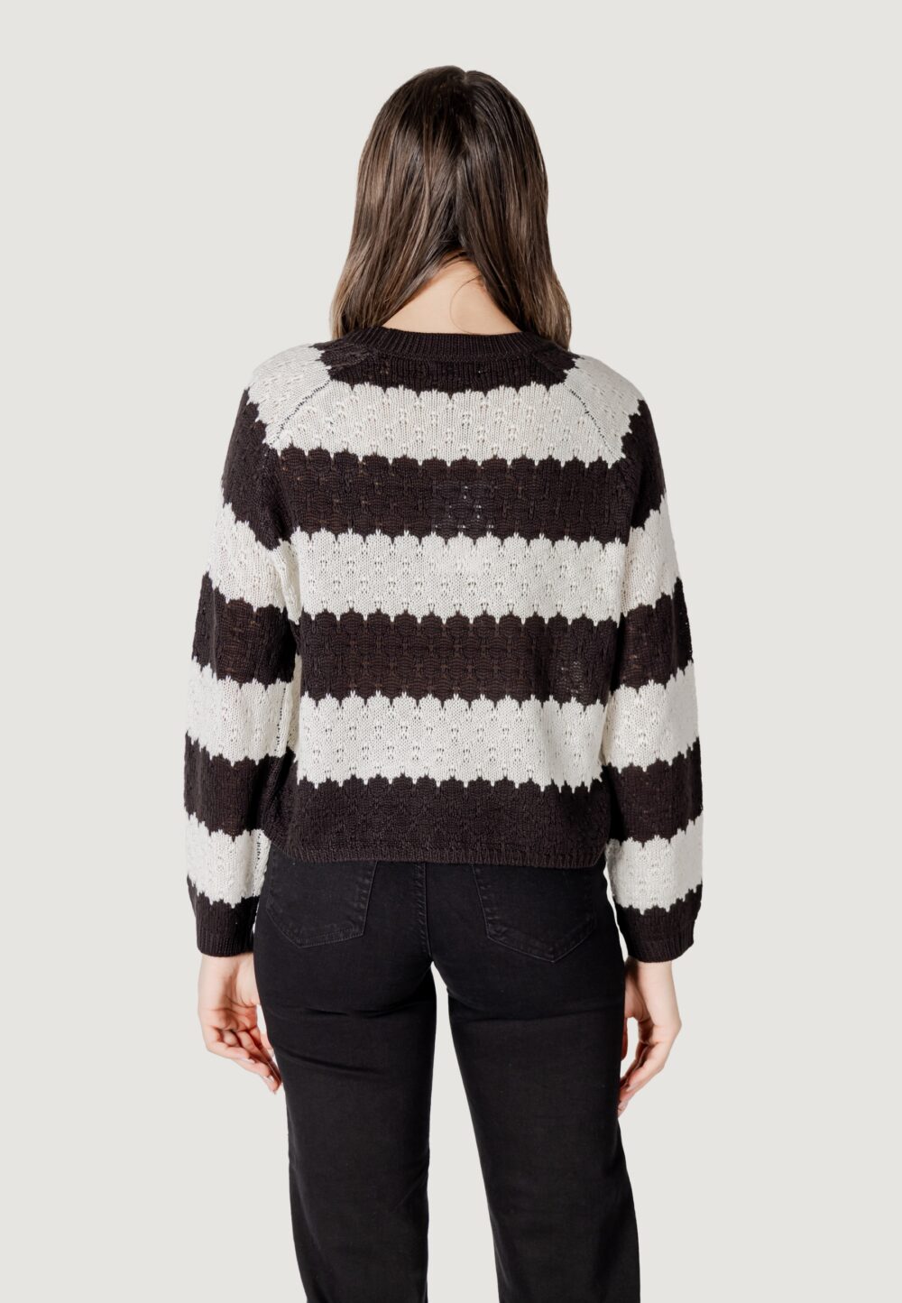 Maglione Jacqueline de Yong jdysun minna l/s Black-White - Foto 4