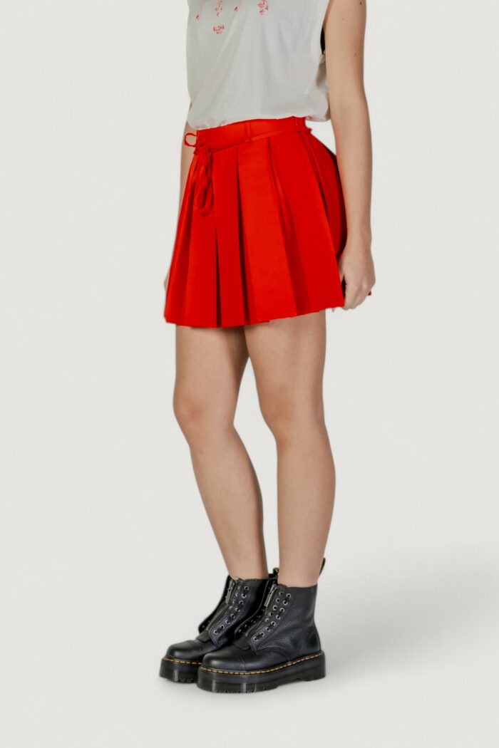 Minigonna Only onlmarine life mw string pleat tlr Rosso