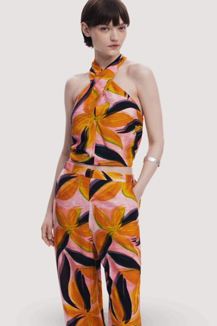 Pantaloni a palazzo Desigual pant_eos Arancione
