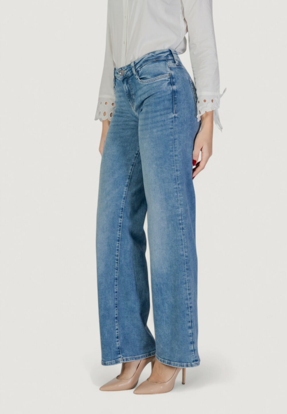 Jeans bootcut Guess sexy palazzo Denim chiaro - Foto 2