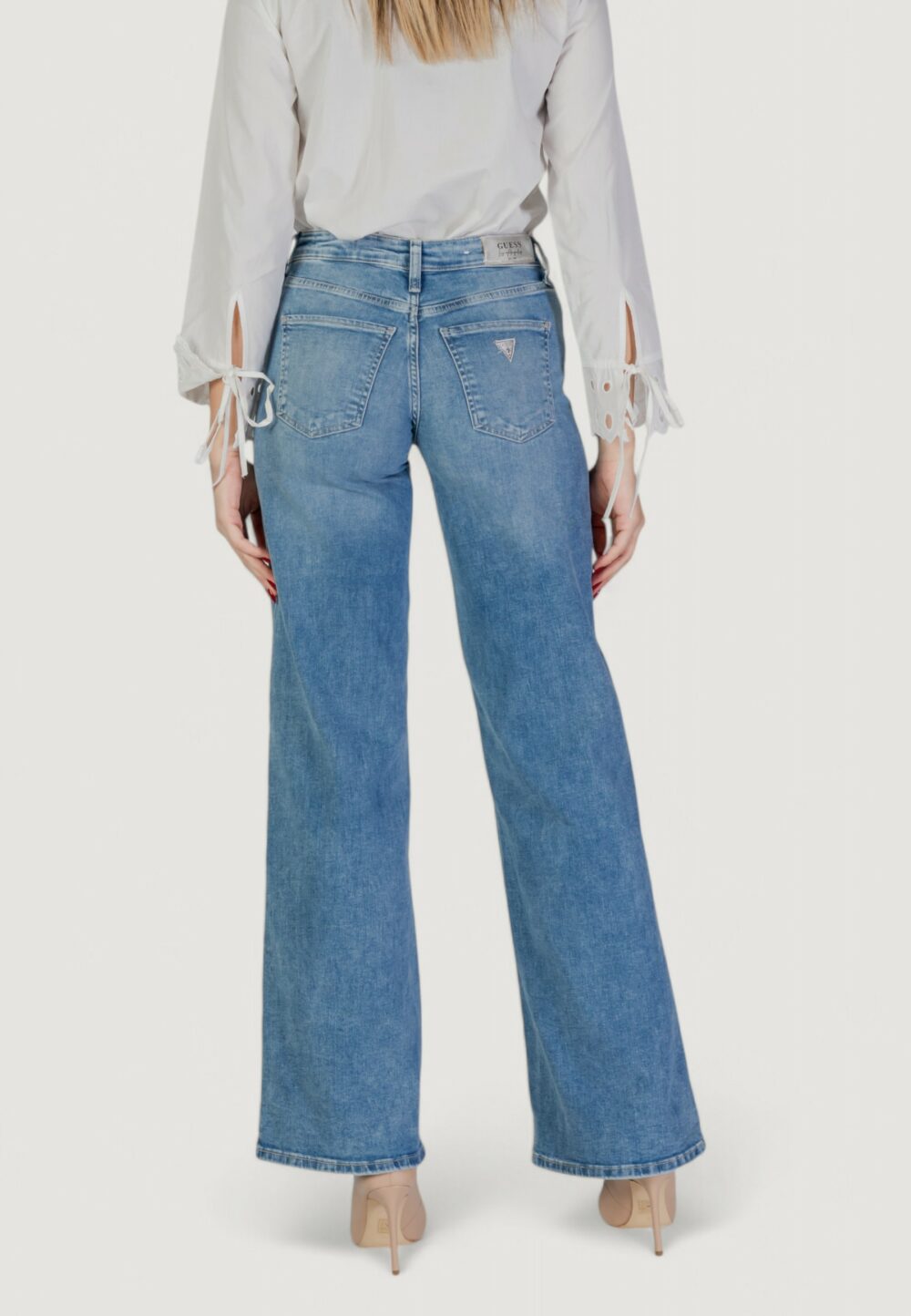 Jeans bootcut Guess sexy palazzo Denim chiaro - Foto 4