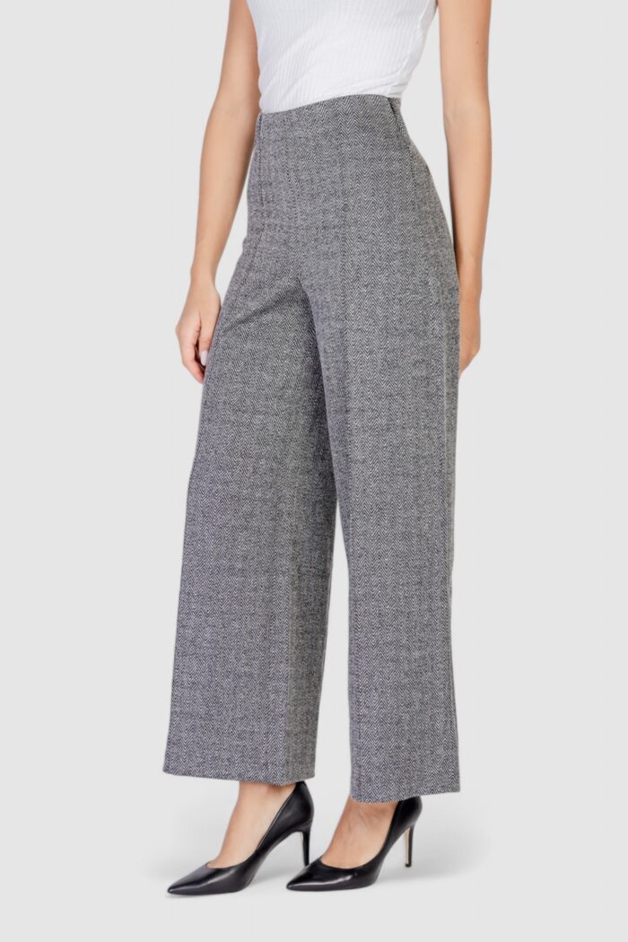 Pantaloni a palazzo ICHI ihkate jacquard Nero