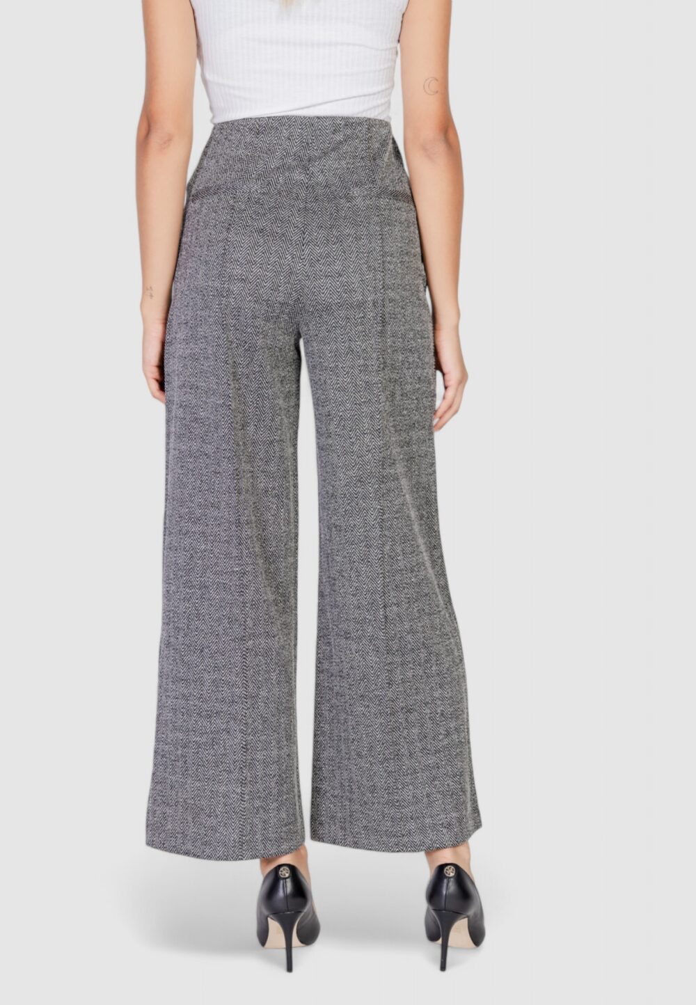 Pantaloni a palazzo ICHI ihkate jacquard Nero - Foto 4
