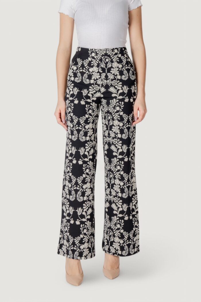 Pantaloni a palazzo ICHI ihkate print wide pa5 Nero