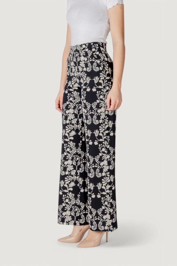 Pantaloni a palazzo ICHI ihkate print wide pa5 Nero