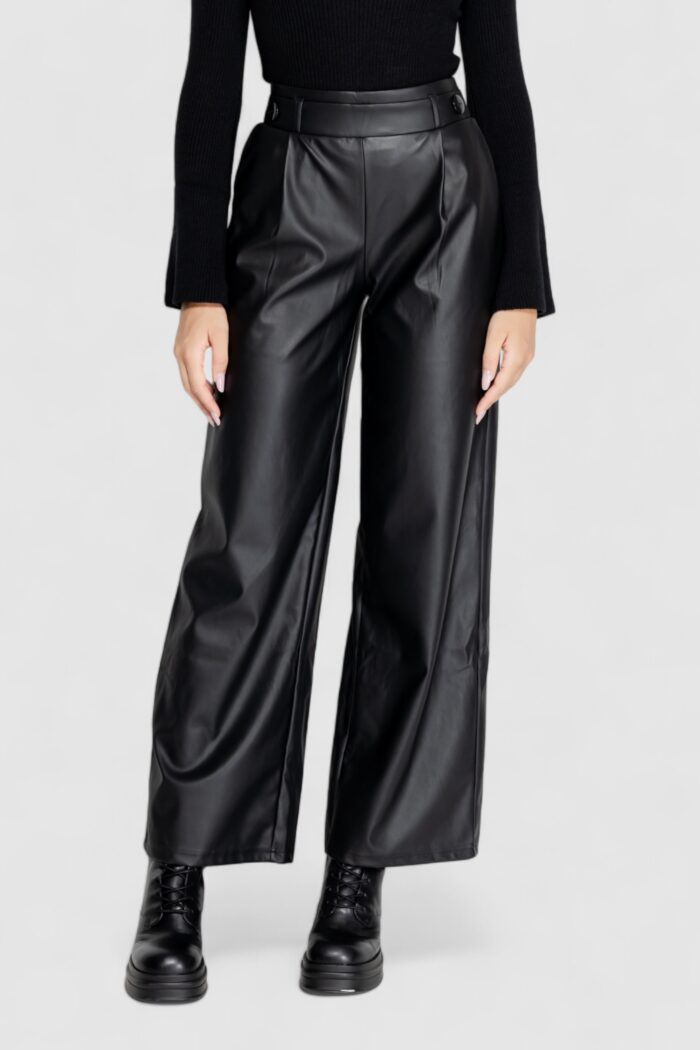 Pantaloni a palazzo Jacqueline de Yong jdysoya geggo pu noos Nero