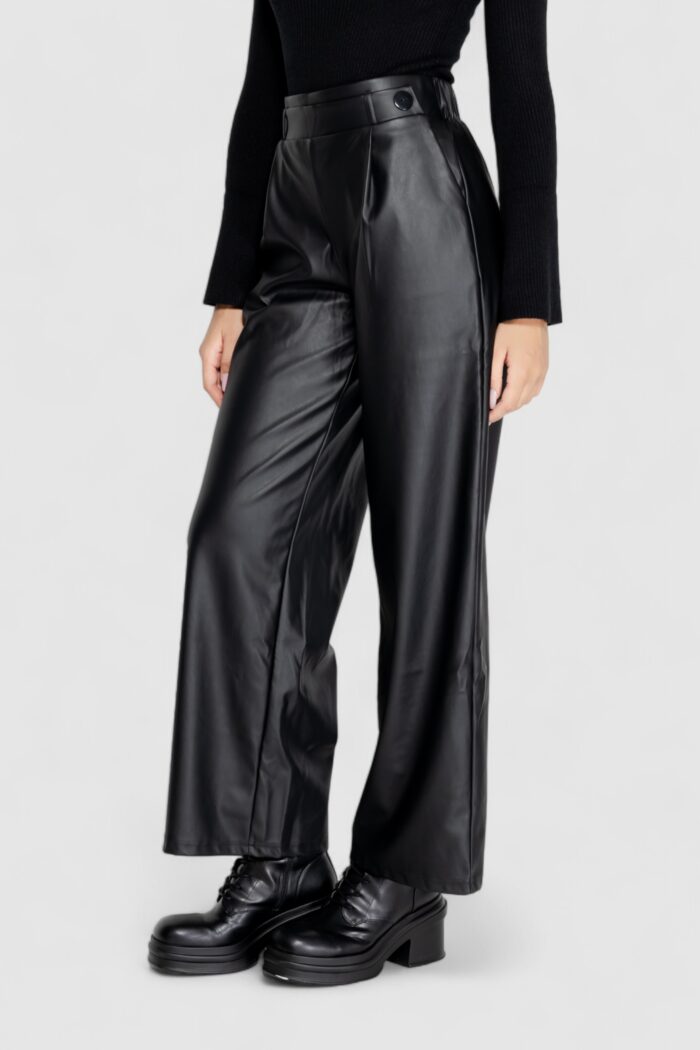 Pantaloni a palazzo Jacqueline de Yong jdysoya geggo pu noos Nero