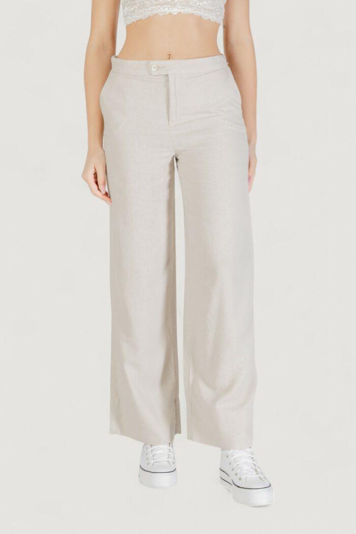 Pantaloni a palazzo Only onlcaro hw linen bl wide pant cc pnt Beige chiaro