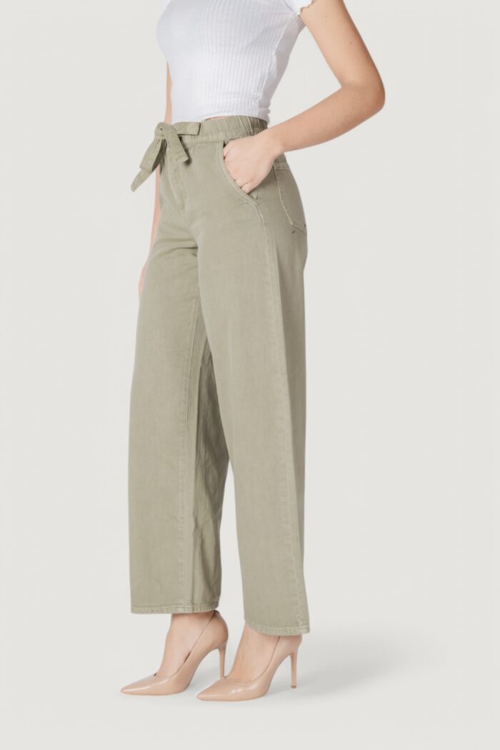 Pantaloni a palazzo Only onlsilla mw belt wide pant pnt VERDE SALVIA