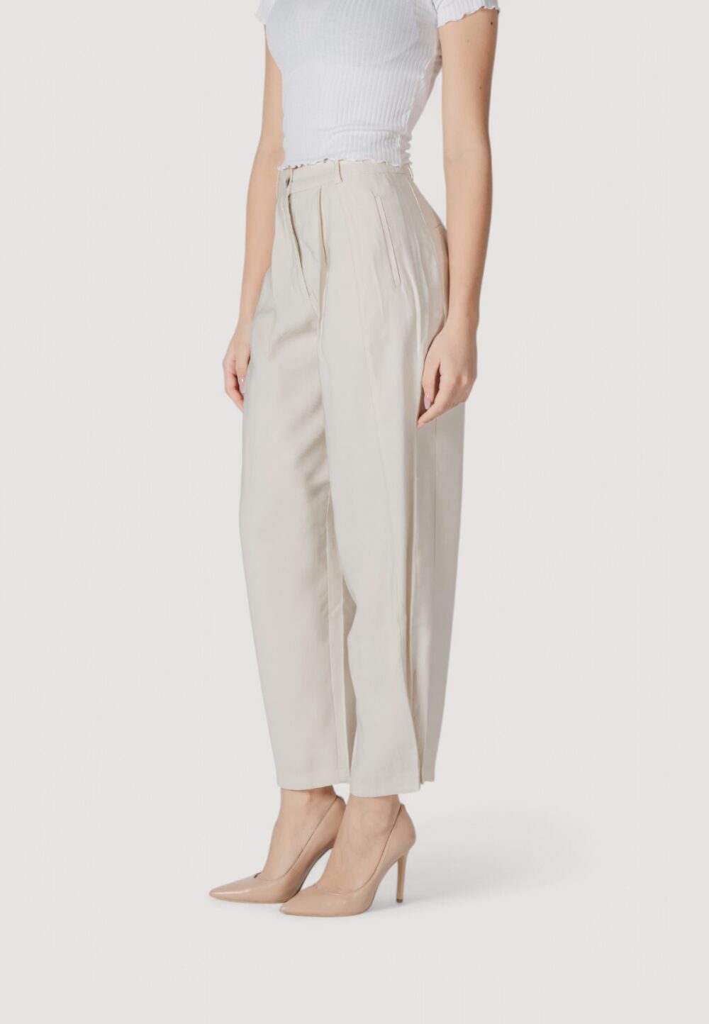 Pantaloni a palazzo Vila Clothes vimulli h/w 7/8 Crema - Foto 2