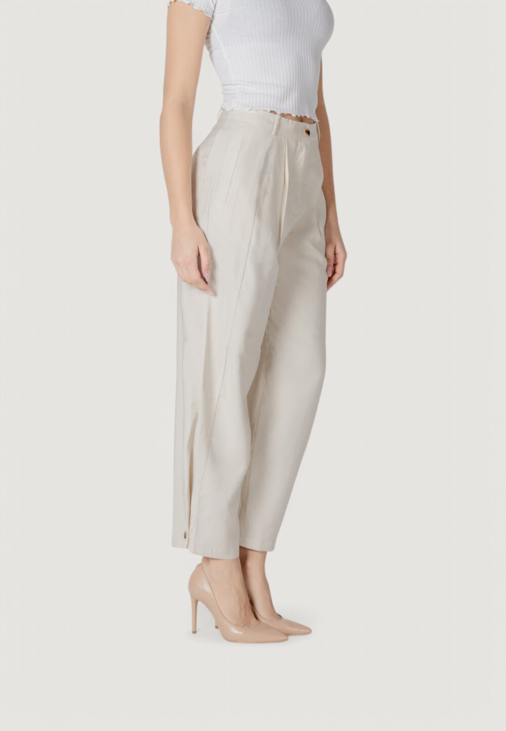 Pantaloni a palazzo Vila Clothes vimulli h/w 7/8 Crema - Foto 3