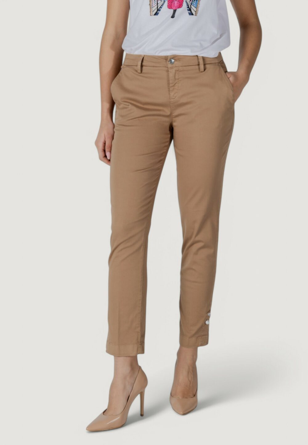 Pantaloni a sigaretta Liu-Jo chino chic reg.w. Beige - Foto 1