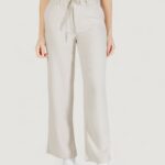 Pantaloni a sigaretta Only onlcaro mw linen bl str belt pant cc tlr Avorio - Foto 1