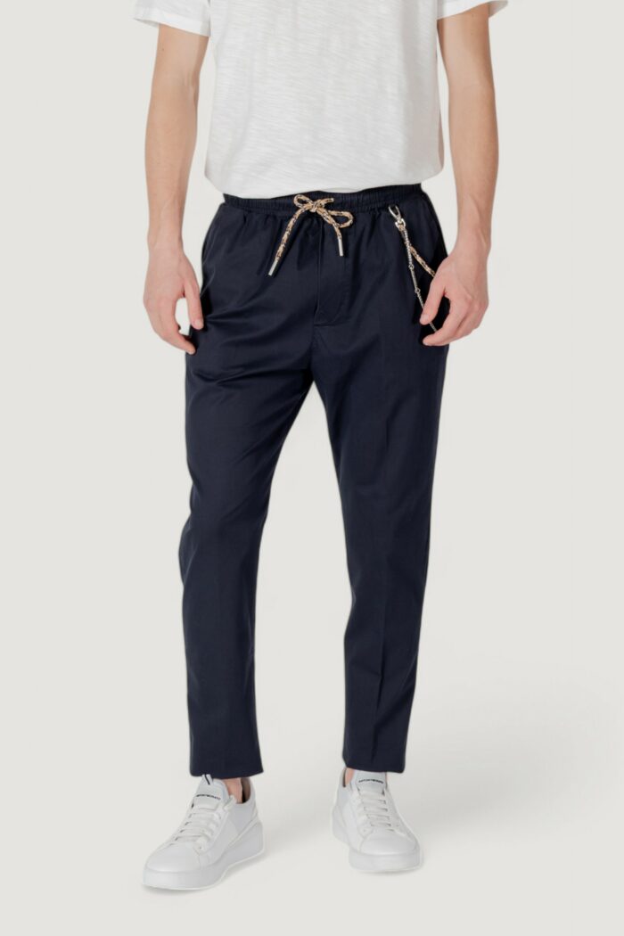 Pantaloni con cavallo basso Gianni Lupo  Blue scuro
