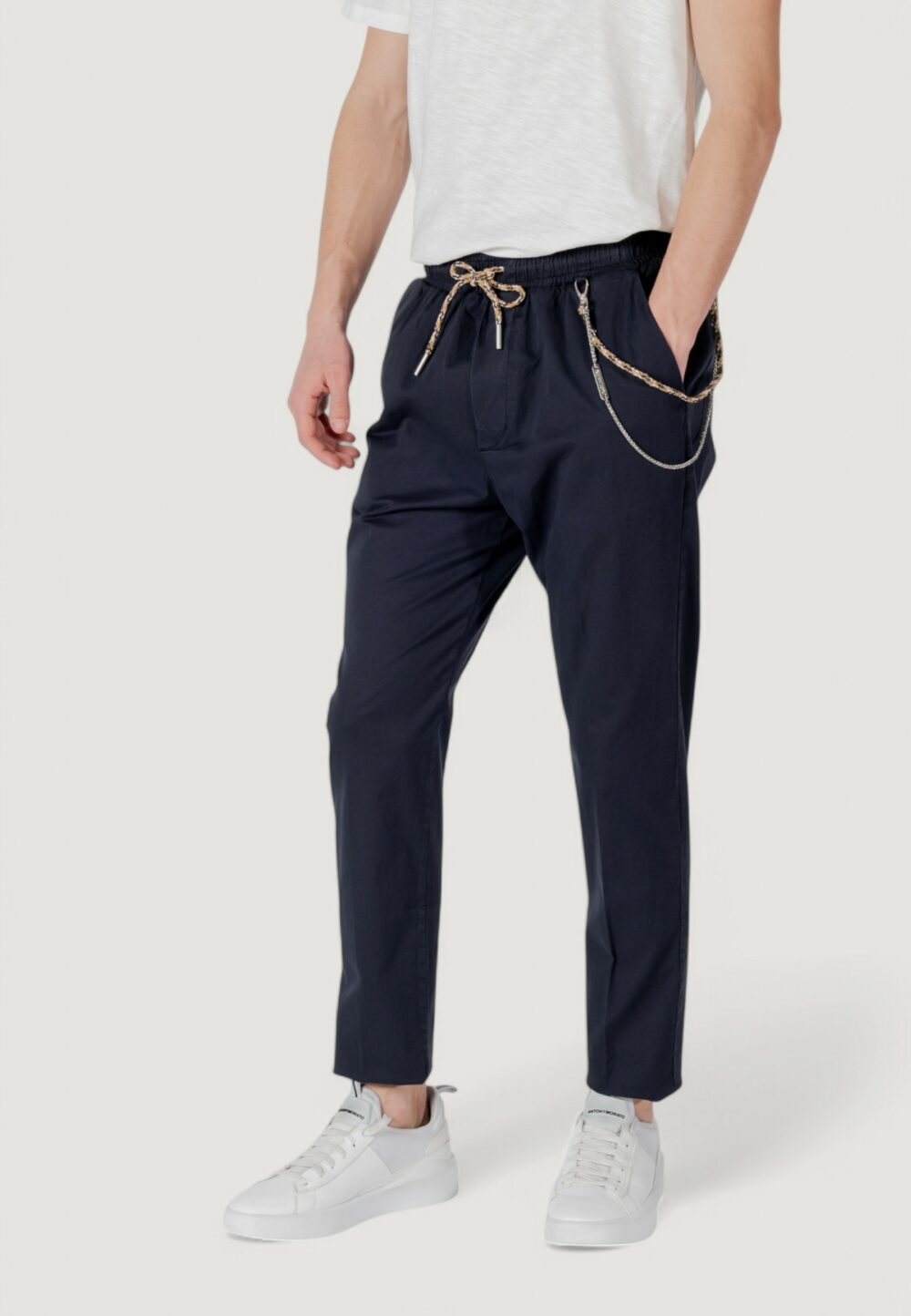 Pantaloni con cavallo basso Gianni Lupo Blue scuro - Foto 2