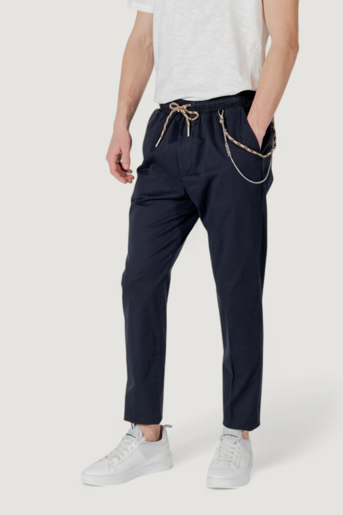 Pantaloni con cavallo basso Gianni Lupo  Blue scuro
