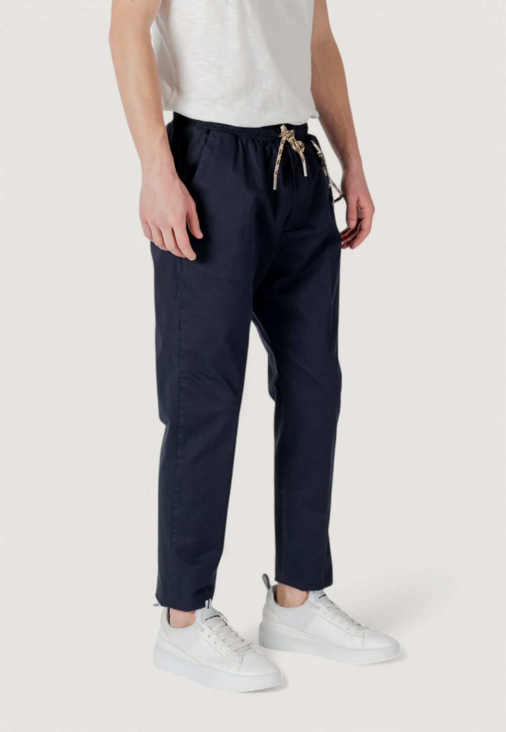 Pantaloni con cavallo basso Gianni Lupo Blue scuro - Foto 3