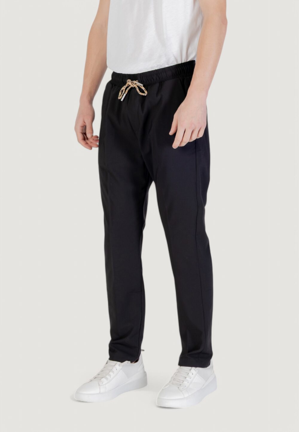 Pantaloni con cavallo basso Gianni Lupo Nero - Foto 2