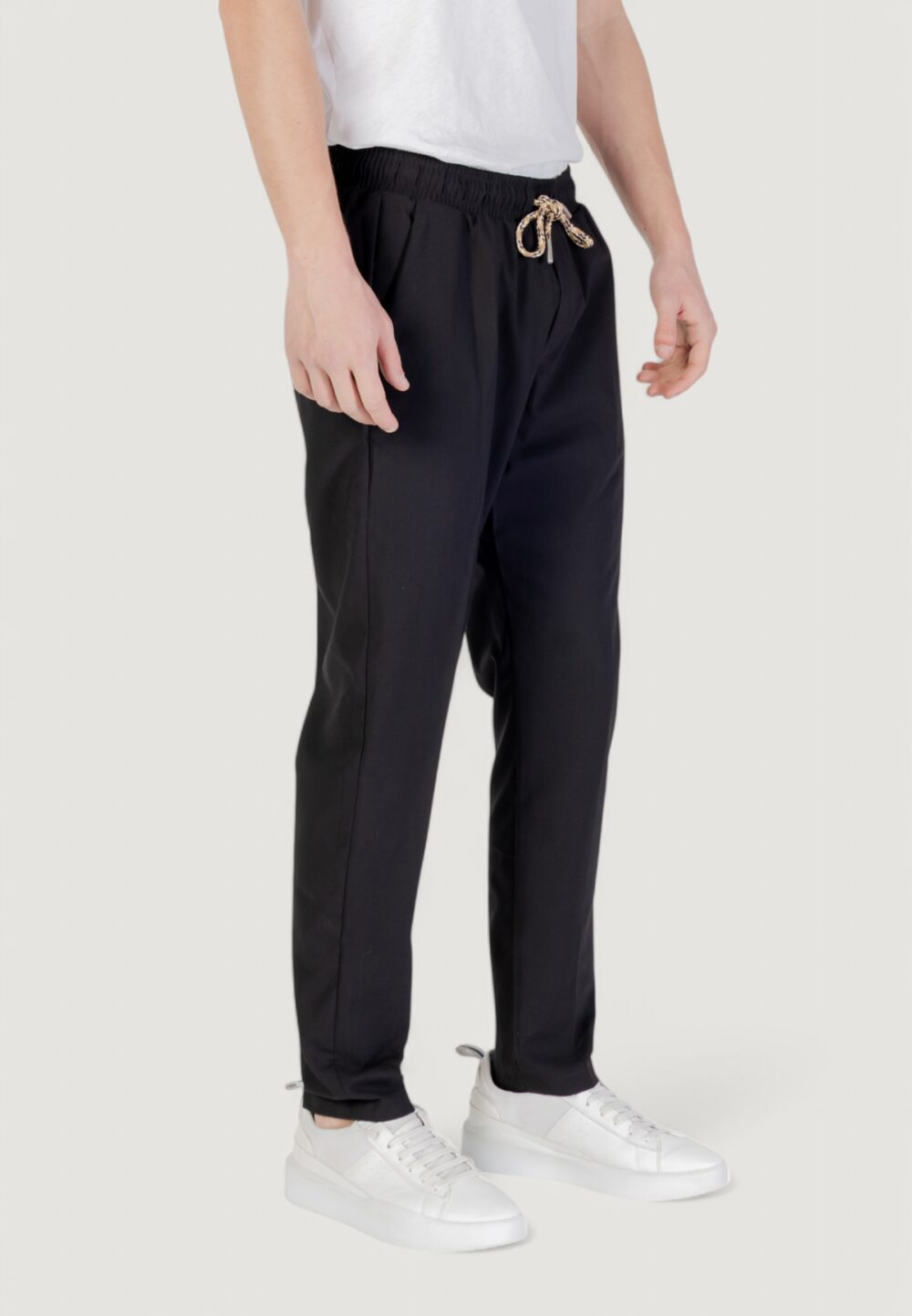 Pantaloni con cavallo basso Gianni Lupo Nero - Foto 3