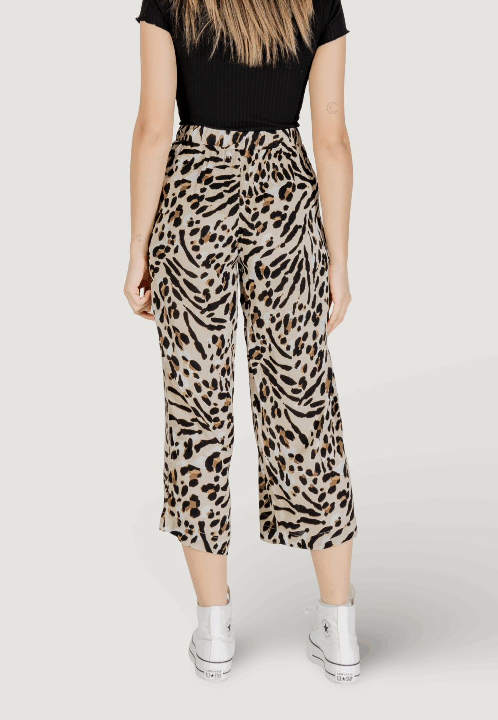 Pantaloni cropped ICHI ihmarrakech aop pa7 Beige - Foto 4
