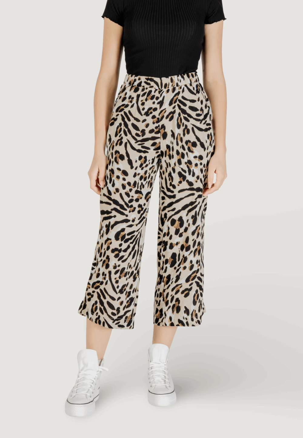 Pantaloni cropped ICHI ihmarrakech aop pa7 Beige - Foto 5