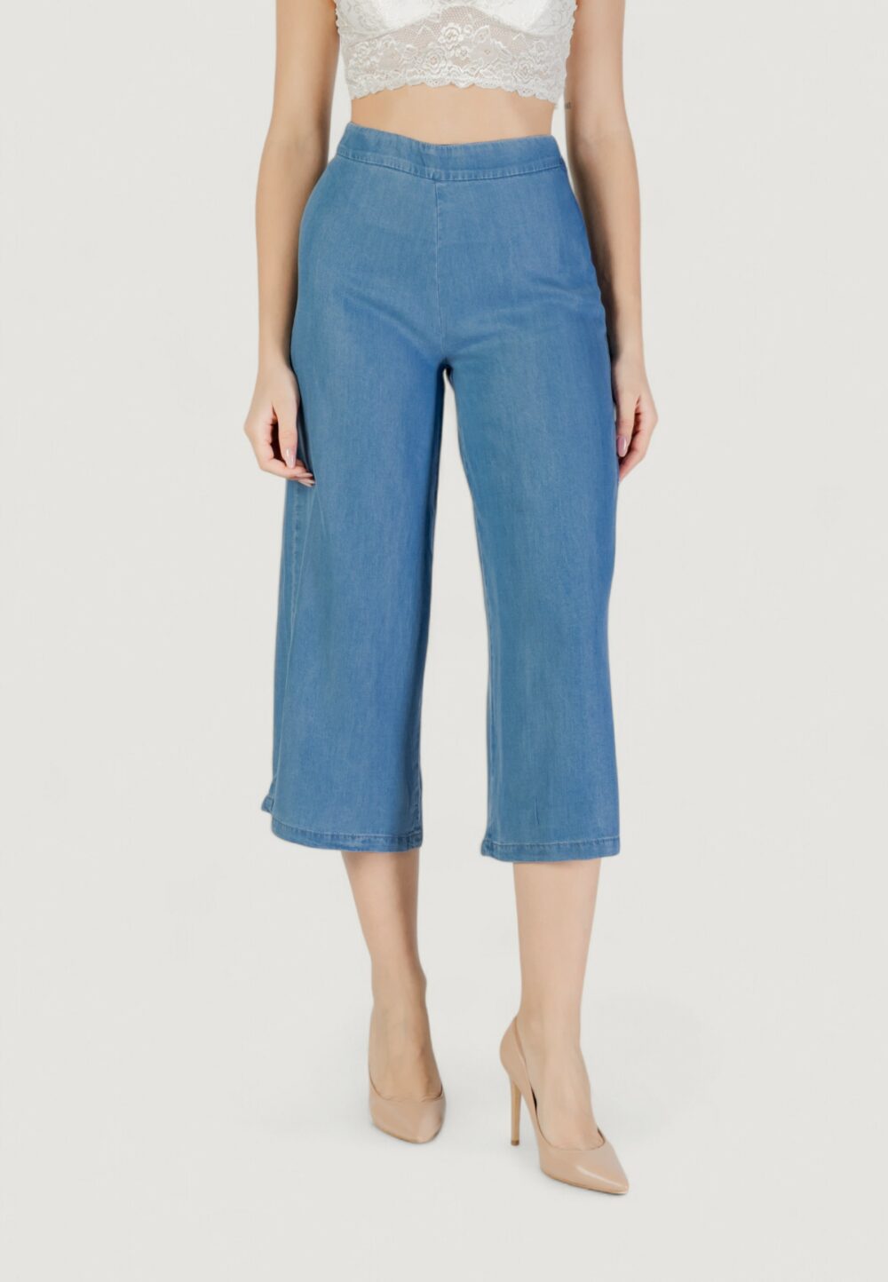 Pantaloni cropped Only onlcharis life long culotte pant cc wvn Denim - Foto 1