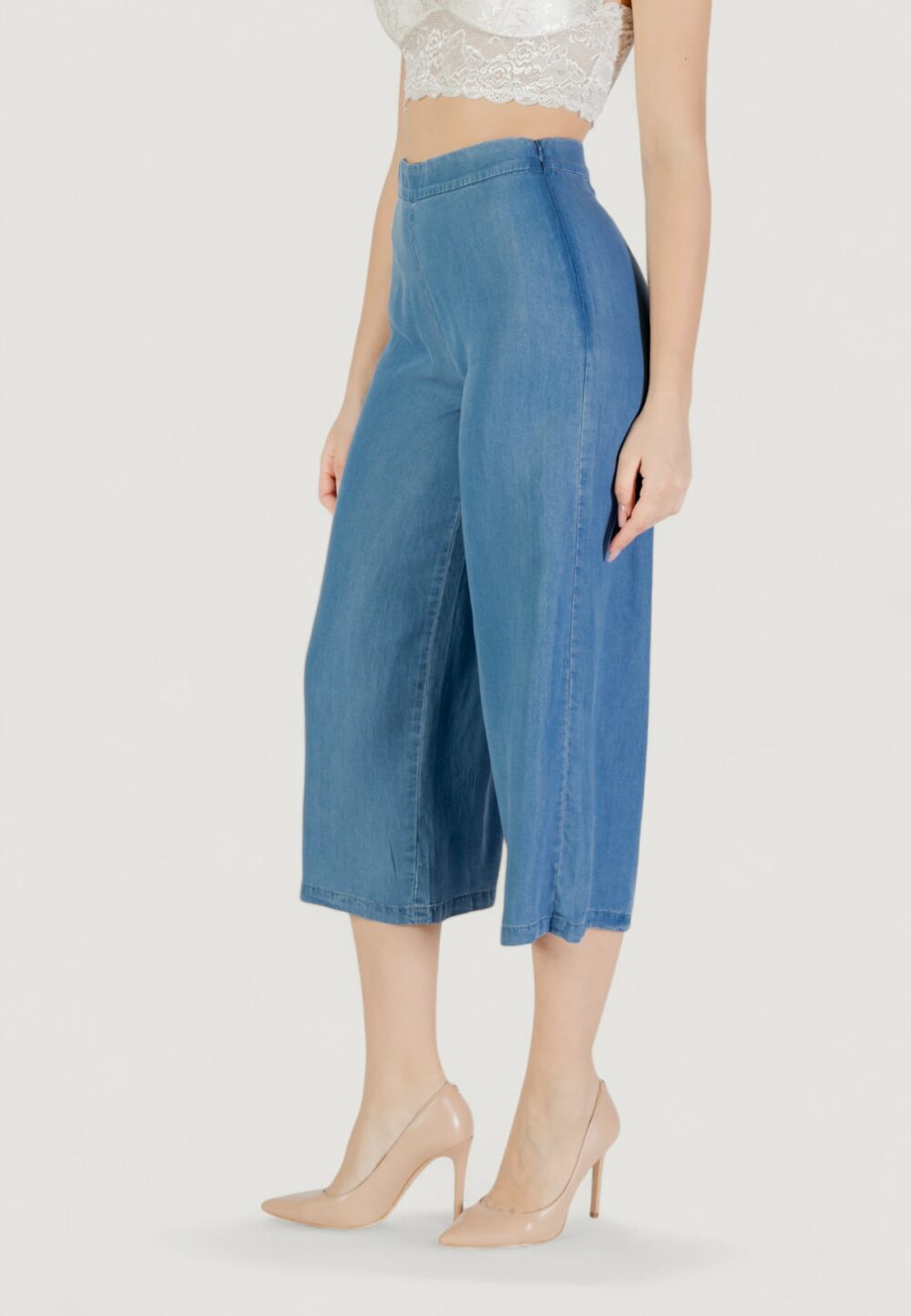 Pantaloni cropped Only onlcharis life long culotte pant cc wvn Denim - Foto 2