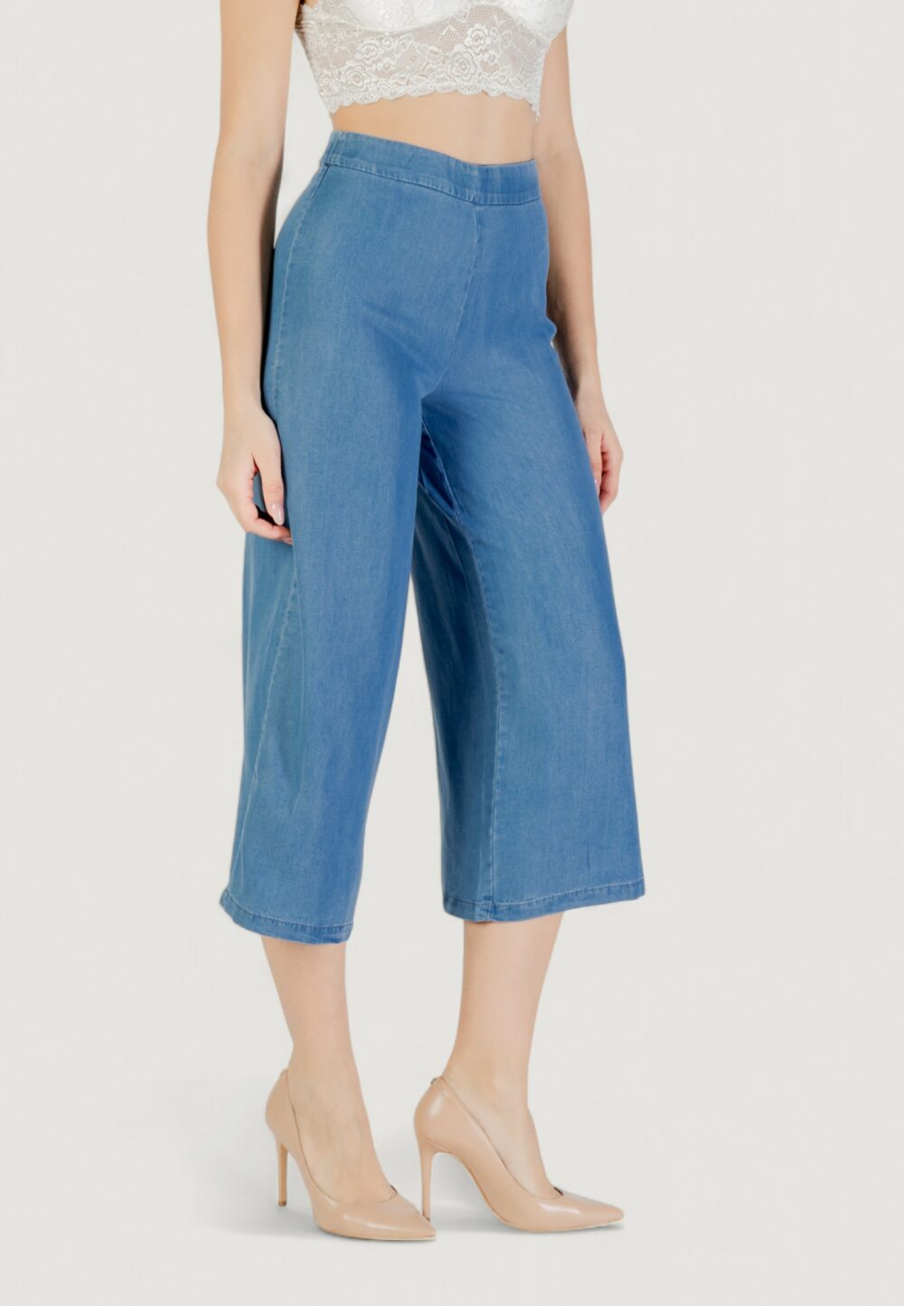 Pantaloni cropped Only onlcharis life long culotte pant cc wvn Denim - Foto 3