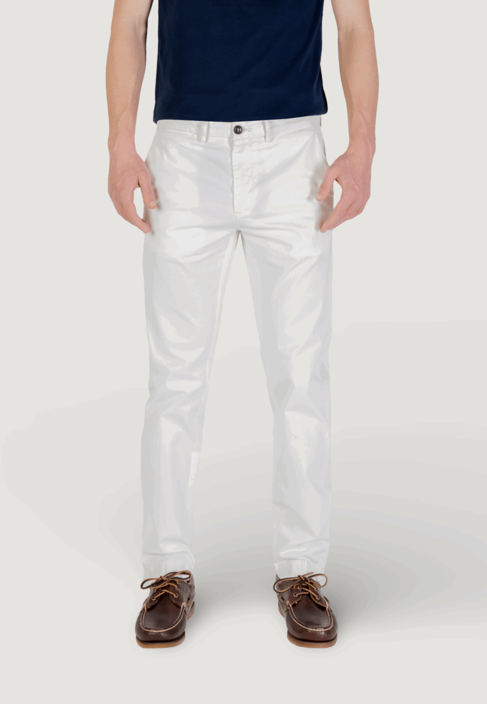Pantaloni slim Borghese Bianco - Foto 1