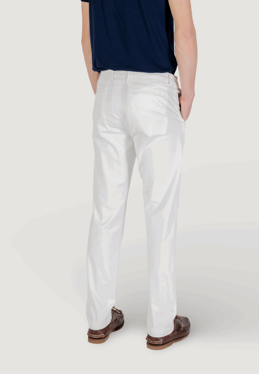 Pantaloni slim Borghese Bianco - Foto 4