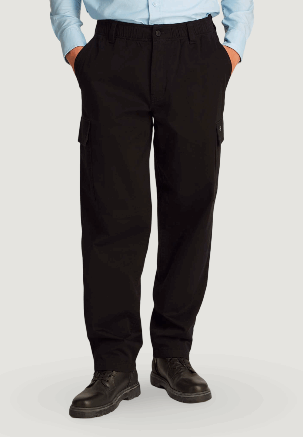 Pantaloni Calvin Klein Jeans regular straight car Nero - Foto 1