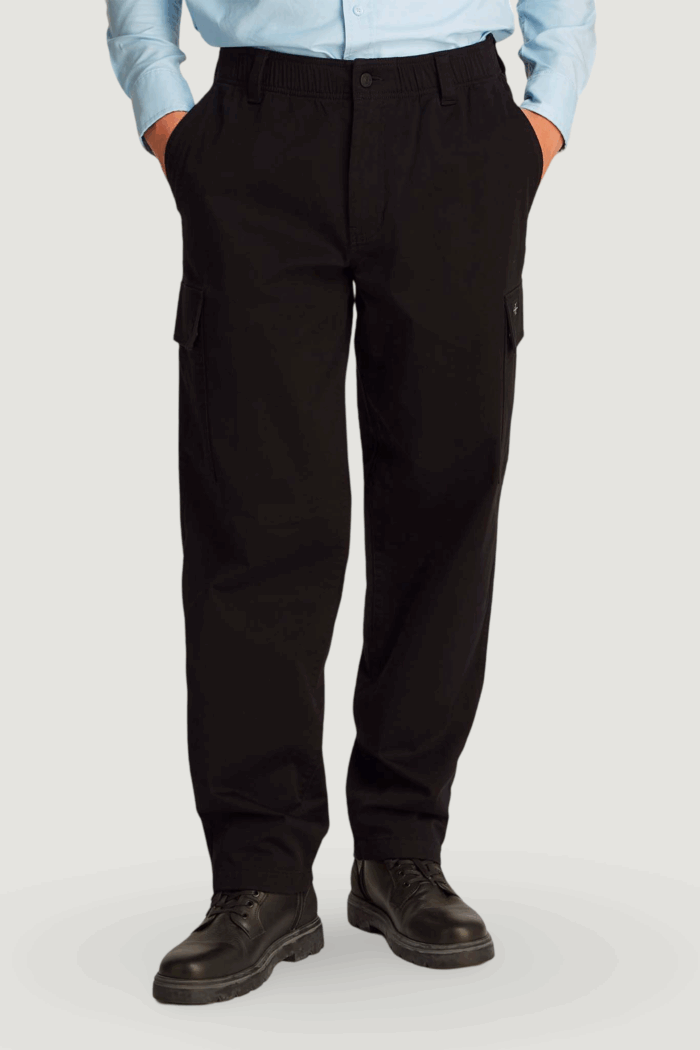Pantaloni Calvin Klein Jeans regular straight car Nero
