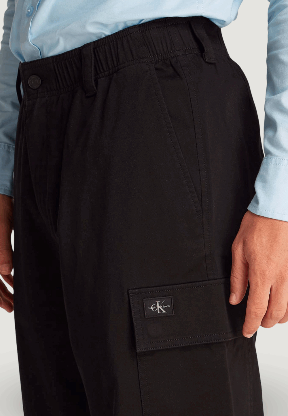 Pantaloni Calvin Klein Jeans regular straight car Nero - Foto 4