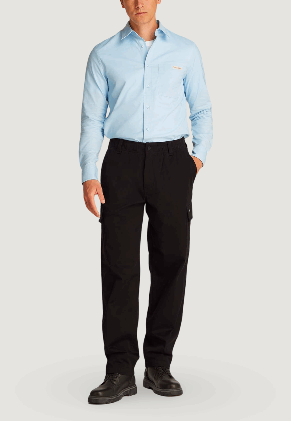 Pantaloni Calvin Klein Jeans regular straight car Nero - Foto 2
