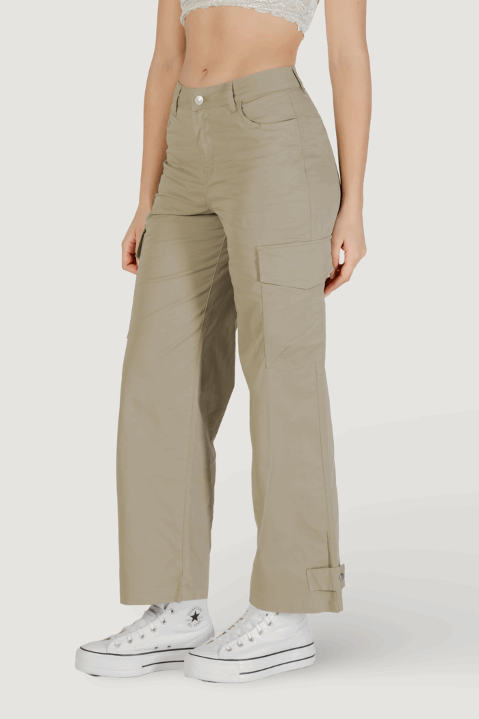 Pantaloni regular Only onlliana mw wide cargo pnt Beige