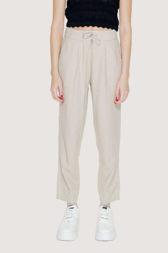 Pantaloni regular Only onlcaro-poptrash easy linen bl pnt noos Beige chiaro