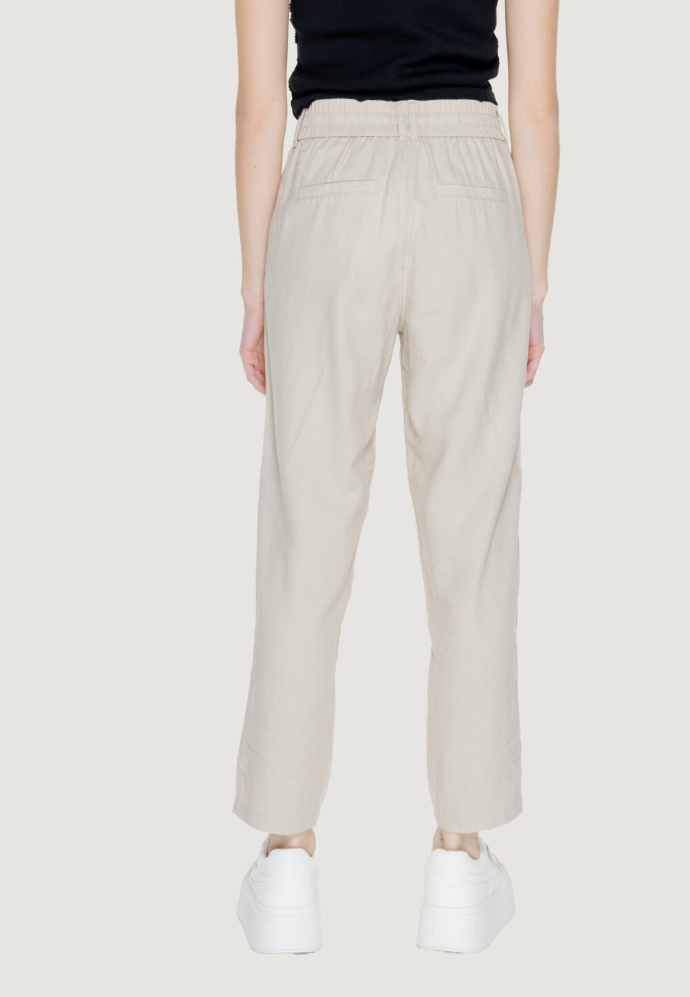 Pantaloni regular Only onlcaro-poptrash easy linen bl pnt noos Beige chiaro - Foto 2