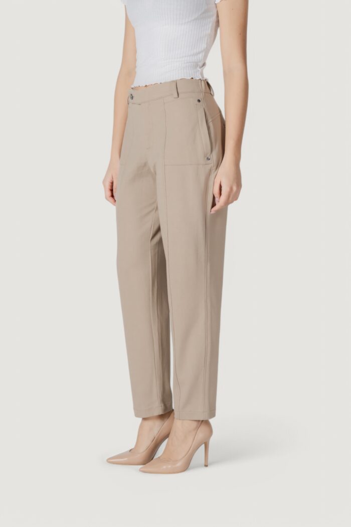 Pantaloni regular Street One tapered leg punto di roma Beige