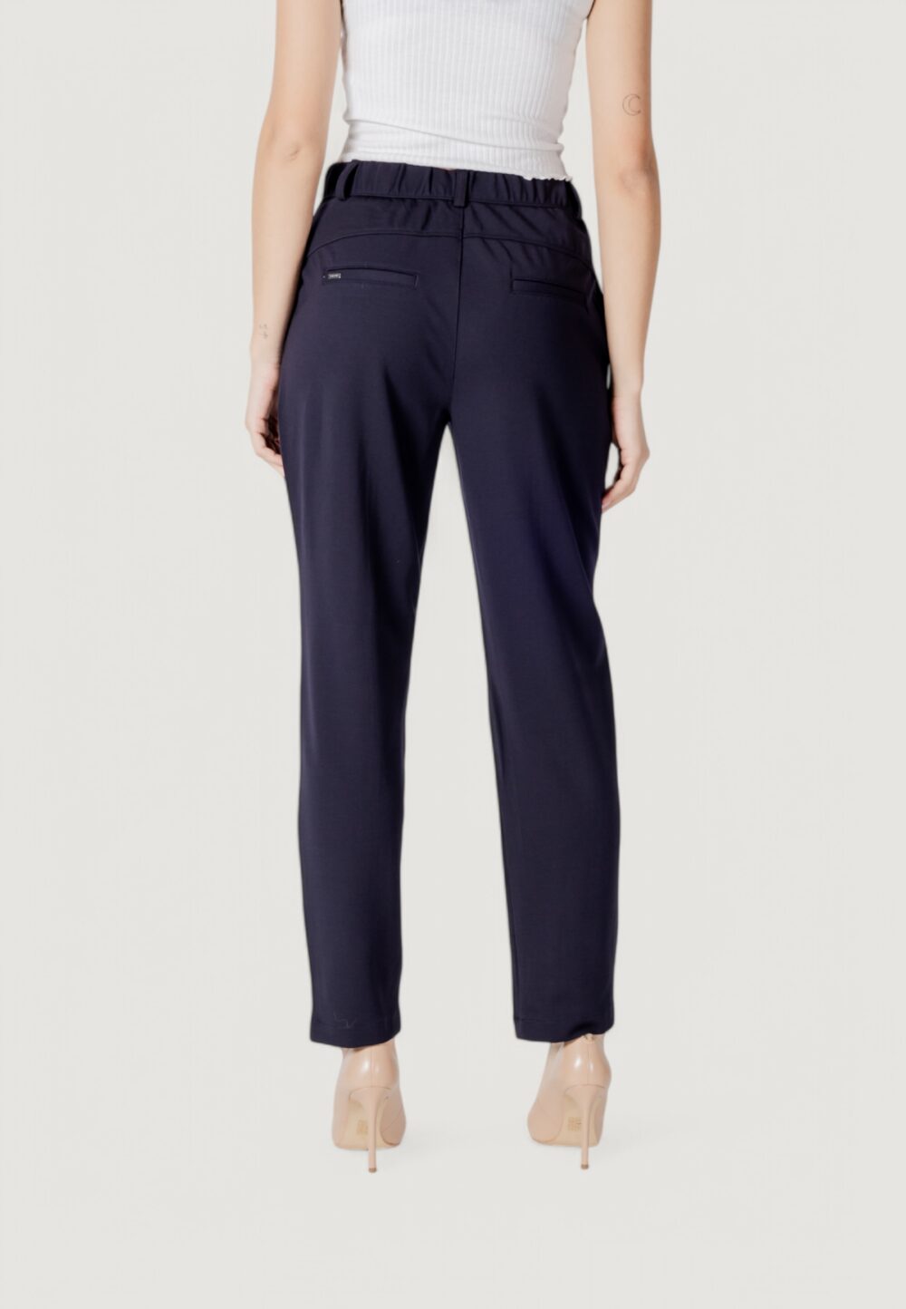 Pantaloni regular Street One tapered leg punto di roma Blue scuro - Foto 4