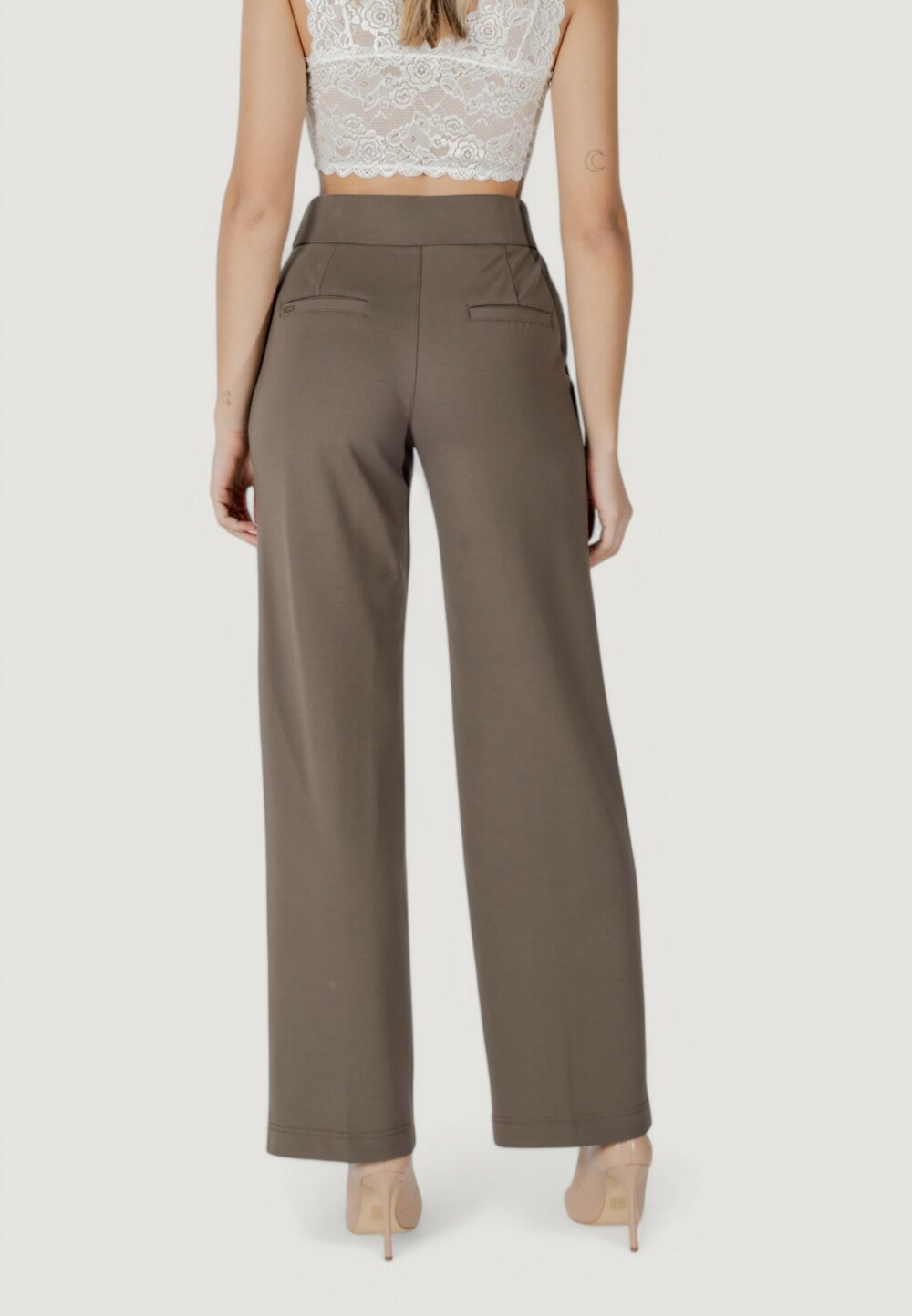 Pantaloni regular Street One straight leg l32 hw belt butto Terra - Fango - Foto 4