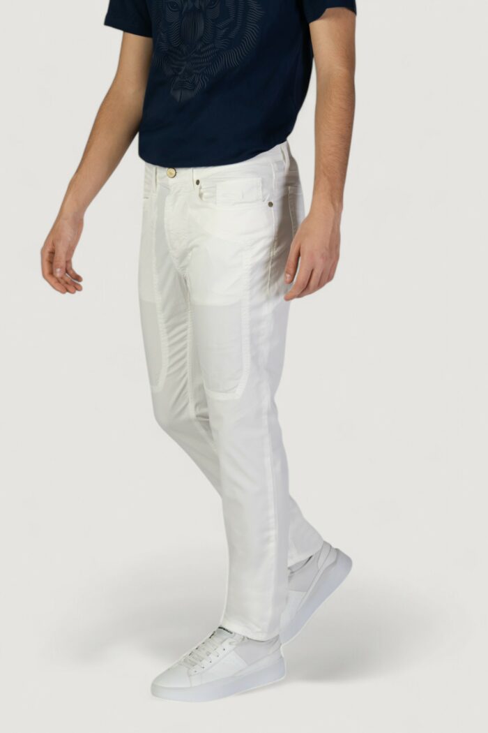 Pantaloni slim Jeckerson john 5 tasche toppa Bianco