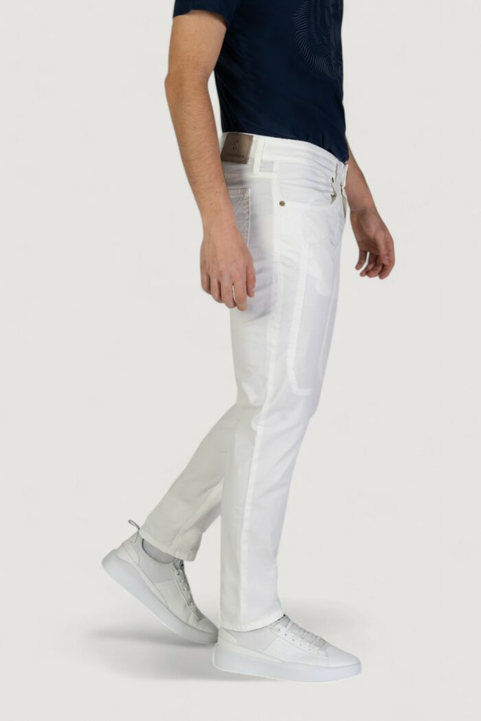 Pantaloni slim Jeckerson john 5 tasche toppa Bianco