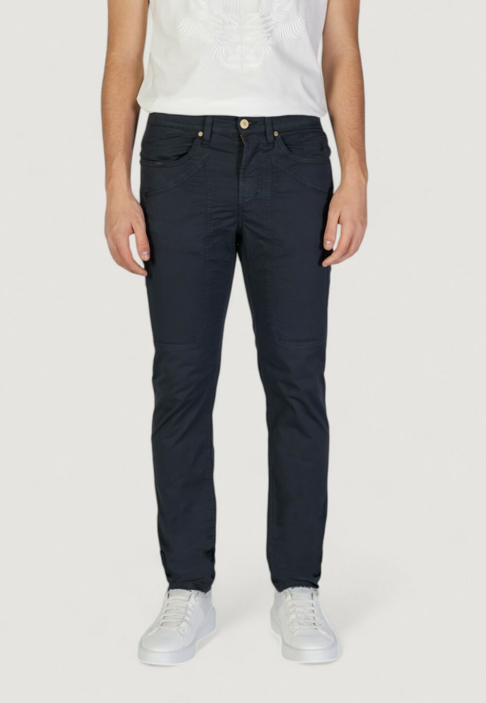 Pantaloni slim Jeckerson john 5 tasche toppa Blue scuro - Foto 1