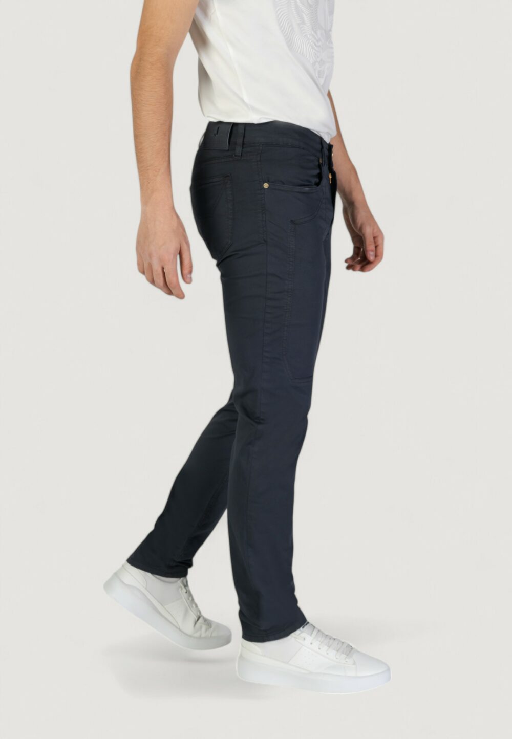Pantaloni slim Jeckerson john 5 tasche toppa Blue scuro - Foto 4